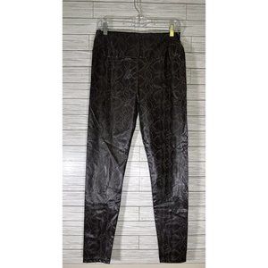 7 FOR ALL MANKIND Faux‎ Leather Snakeskin Print Leggings In Brown Size Medium